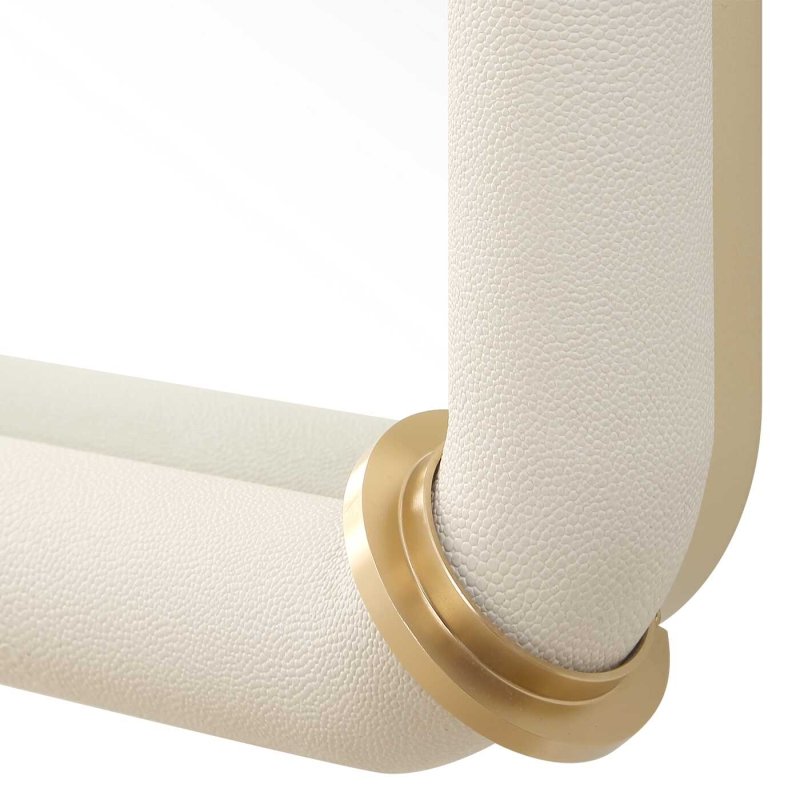 Cyprus White Leather Mirror - Other Mirrors