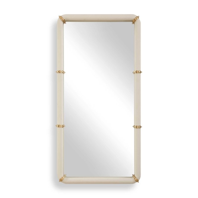 Cyprus White Leather Mirror - Other Mirrors