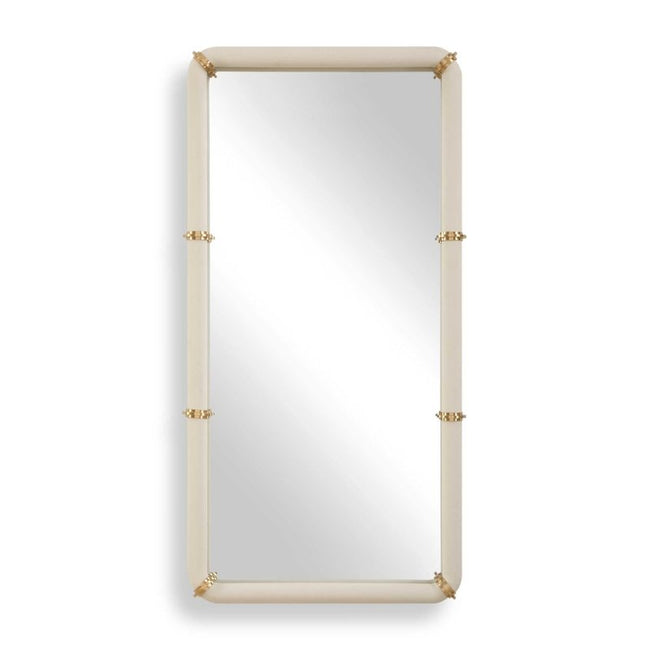 Cyprus White Leather Mirror - Other Mirrors