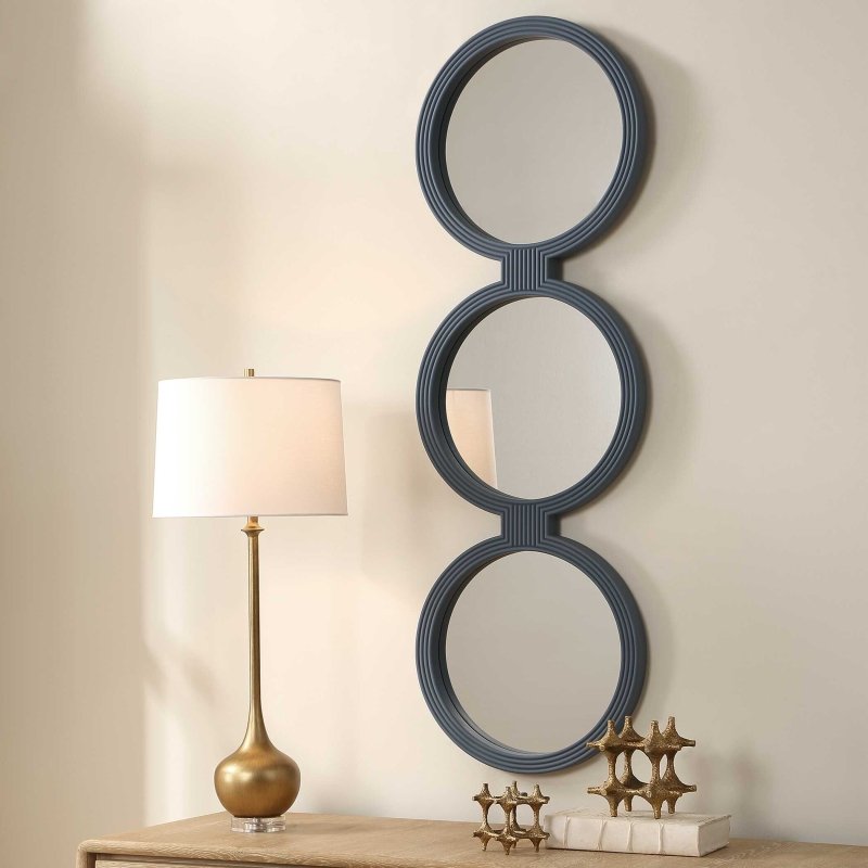 Going In Circles Blue Gray Mirror - Other Mirrors