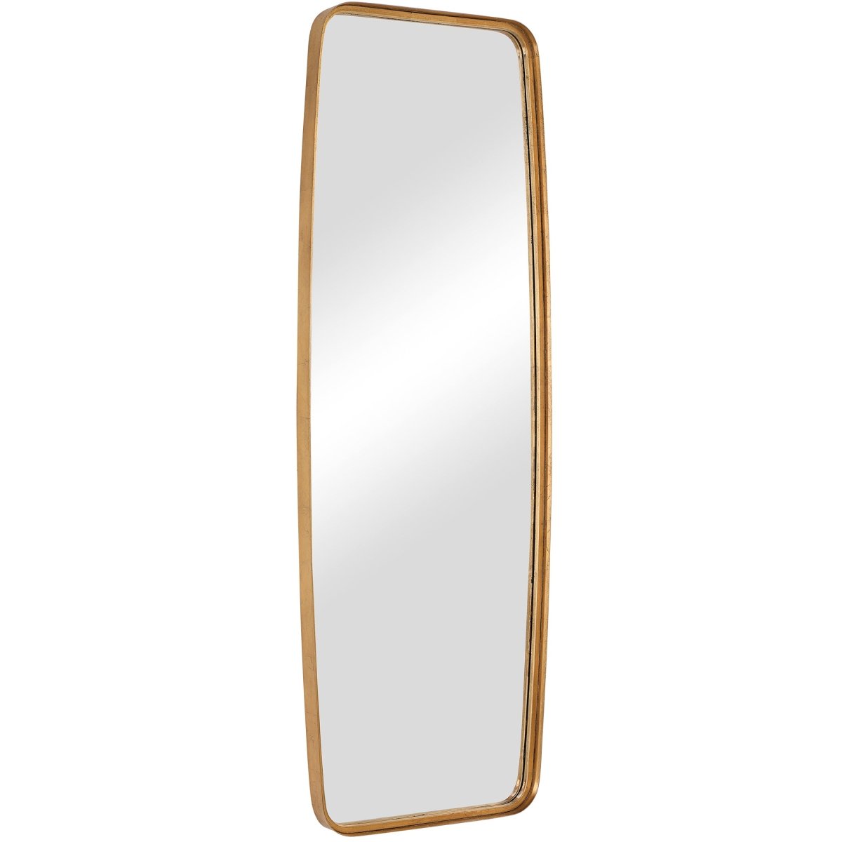 Gold Leaf Rounded Corner Wide Band Metal Frame Mirror - Uttermost - Other Mirrors by Modest Hut