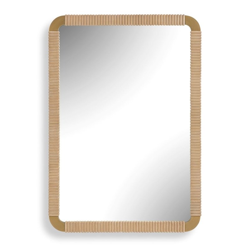 Alternate angle of the Heinrich Natural Alder Wood Wall Mirror by Uttermost