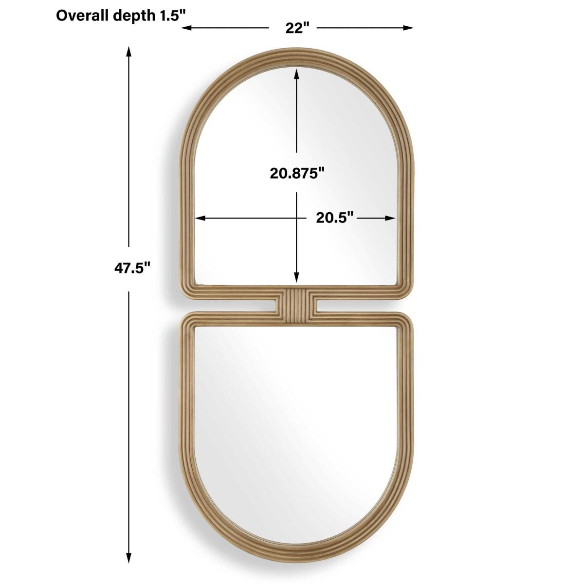 Jacques Art Deco Gold Mirror - Uttermost - Other Mirrors by Modest Hut