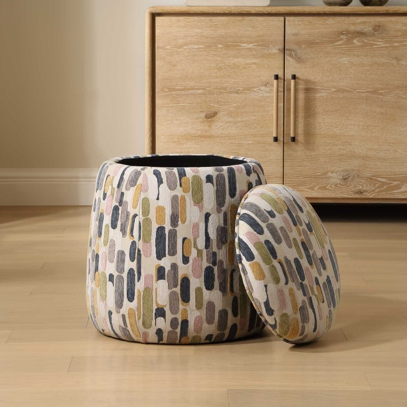 Arem Upholstered Multi-Color Ottoman - Ottomans