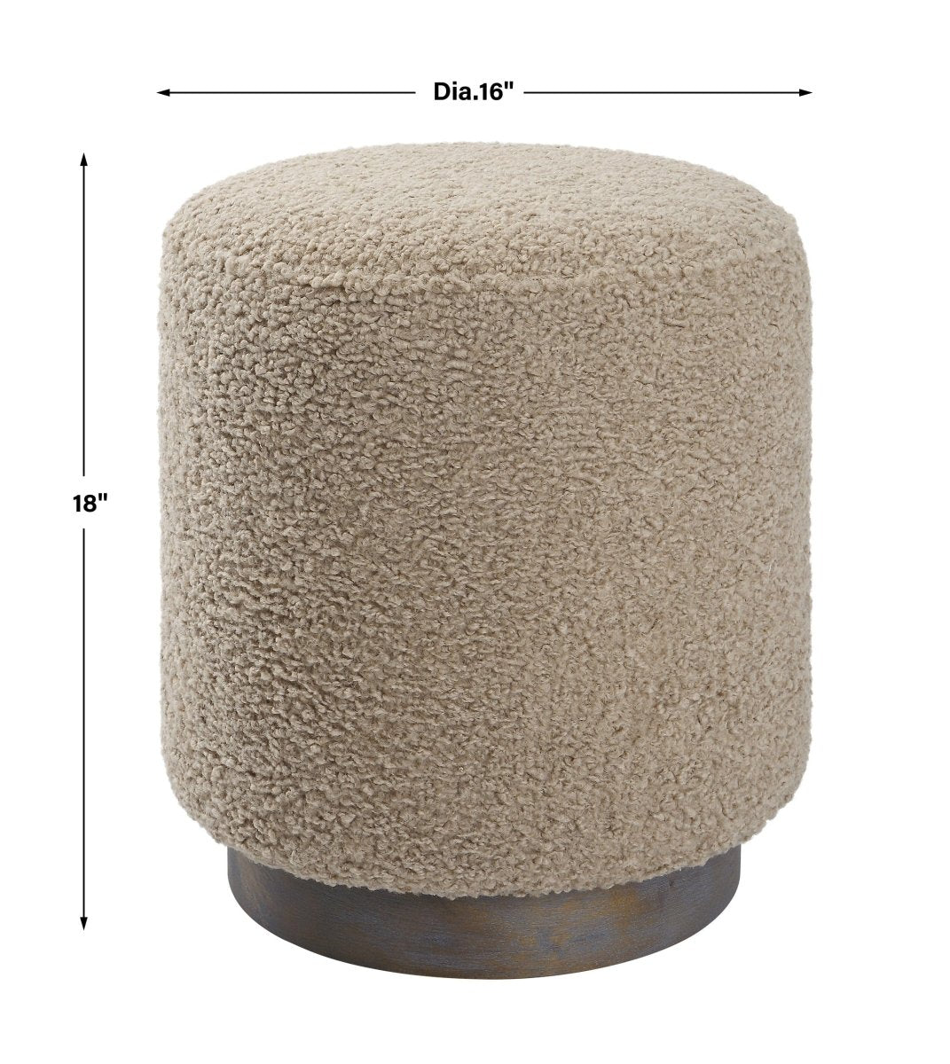 Avila Latte Round Ottoman - Uttermost - Ottomans by Modest Hut