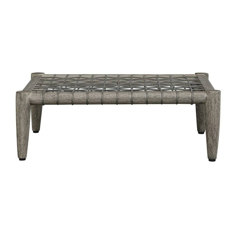 Borneo White Cushion Outdoor Ottoman - Ottomans