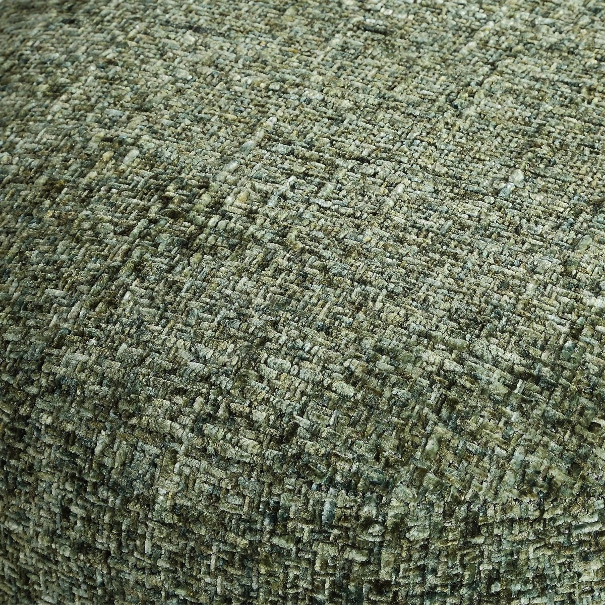 Green Chenille Ottoman with Brass Accents - Uttermost - Ottomans by Modest Hut