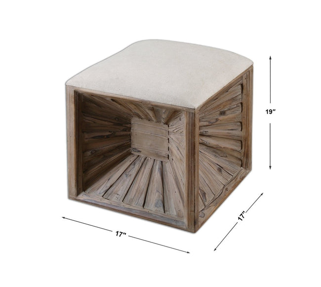 Jia Wooden Ottoman - Uttermost - Ottomans by Modest Hut