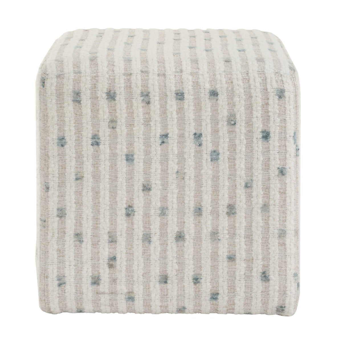 Joie White Chenille Ottoman - Uttermost - Ottomans by Modest Hut