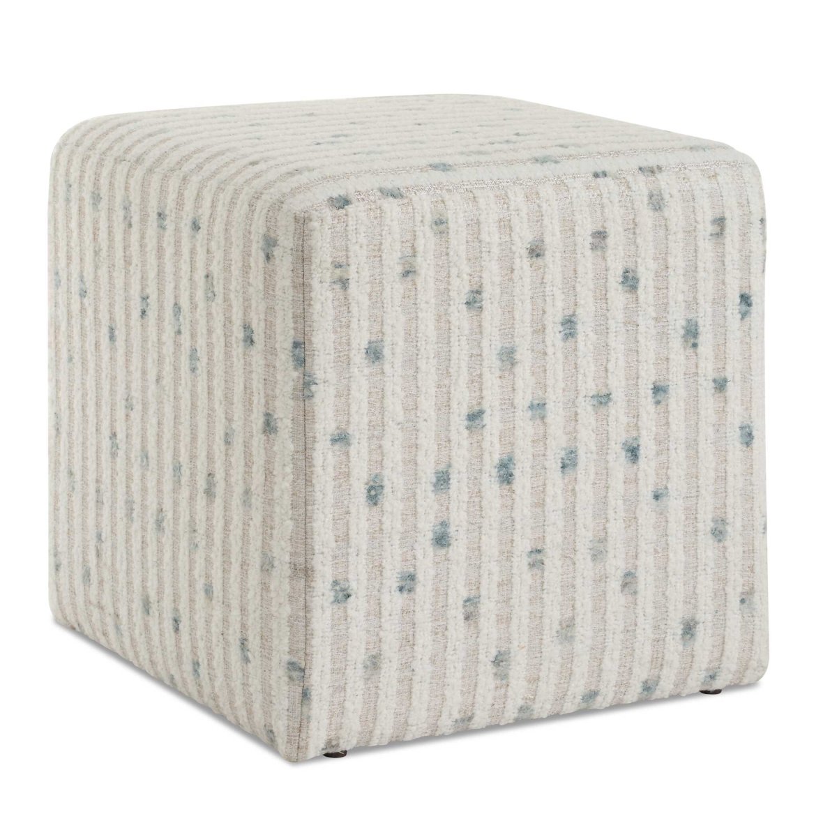 Joie White Chenille Ottoman - Uttermost - Ottomans by Modest Hut