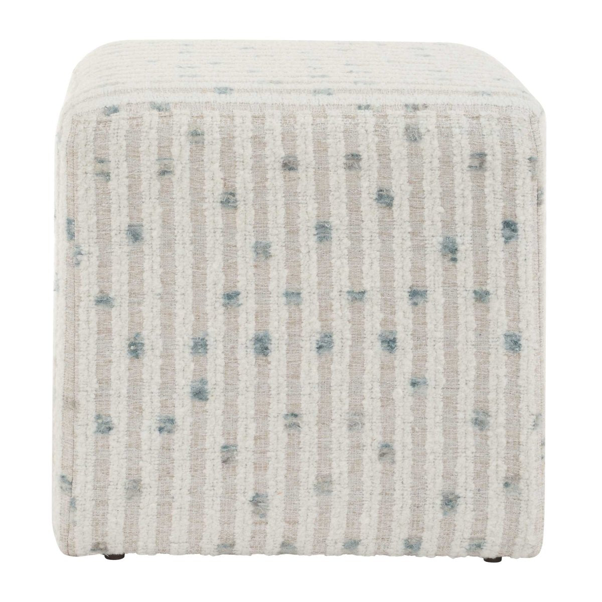 Joie White Chenille Ottoman - Uttermost - Ottomans by Modest Hut
