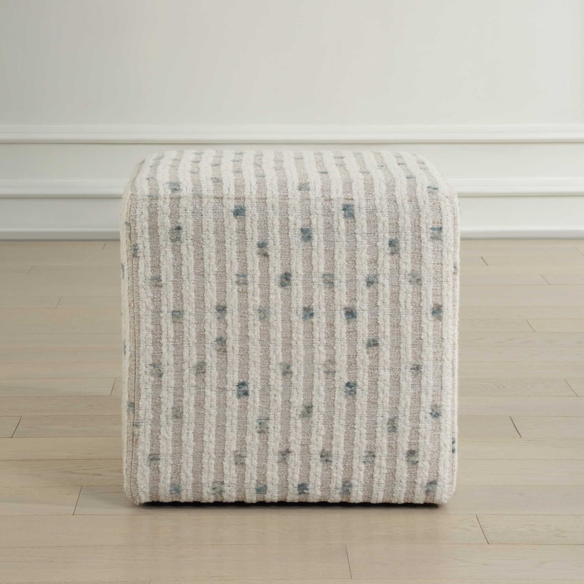 Joie White Chenille Ottoman - Uttermost - Ottomans by Modest Hut