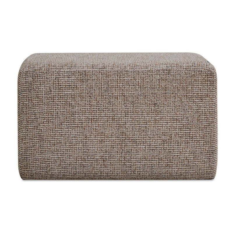 Alternate angle of the Kelce Caramel Checkered Ottoman by Uttermost