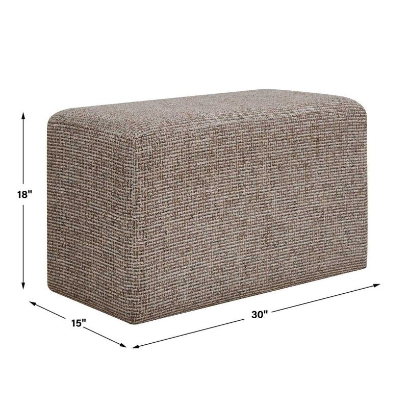 Dimension guide for the Kelce Caramel Checkered Ottoman