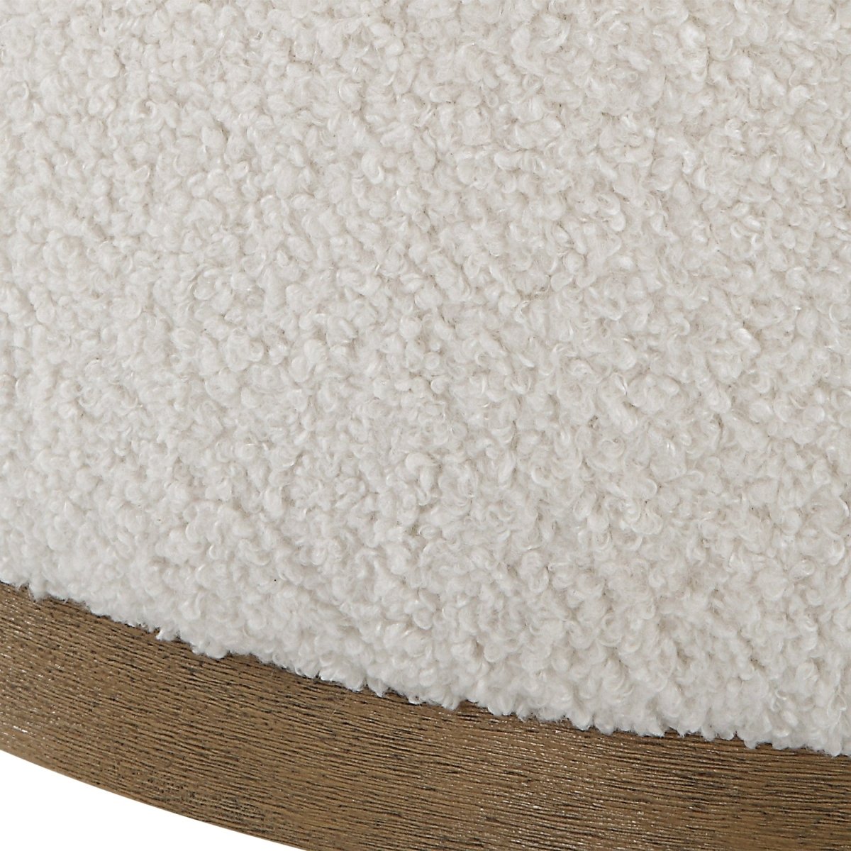 Swirl Swivel Sheepskin Ottoman - Uttermost - Ottomans by Modest Hut