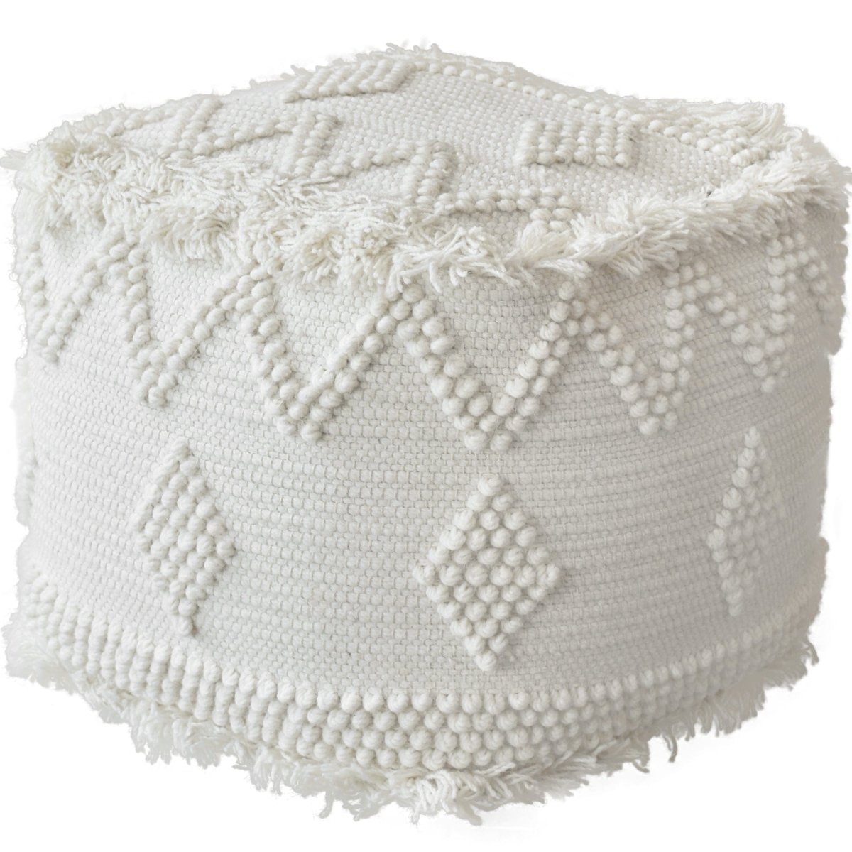 Uriah Ivory Pouf - Uttermost - Ottomans by Modest Hut