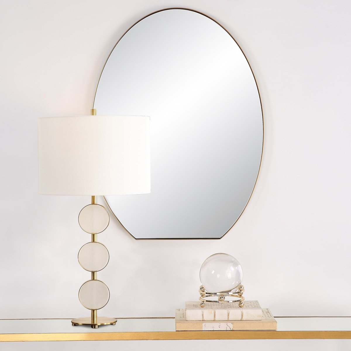 Cabell Brass Oval Mirror - Uttermost - Oval Mirrors by Modest Hut