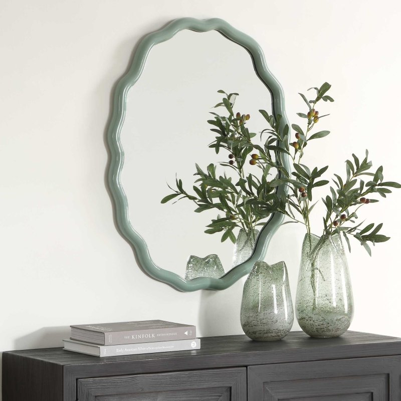 Isly Robin's Egg Blue Oval Mirror - Oval Mirrors