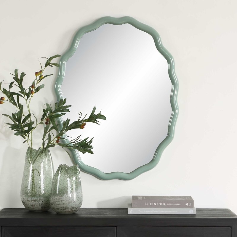 Isly Robin's Egg Blue Oval Mirror - Oval Mirrors