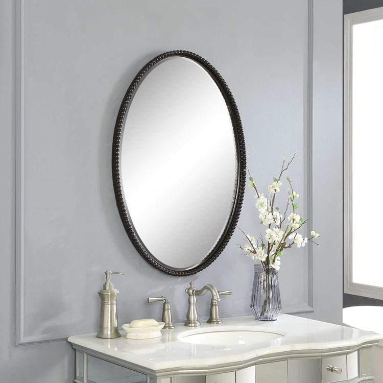 Sherise Bronze Oval Mirror - Uttermost - Oval Mirrors by Modest Hut