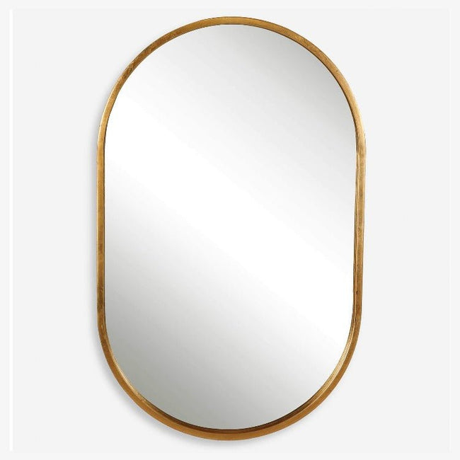 Varina Oval Gold Mirror - Uttermost - Oval Mirrors by Modest Hut