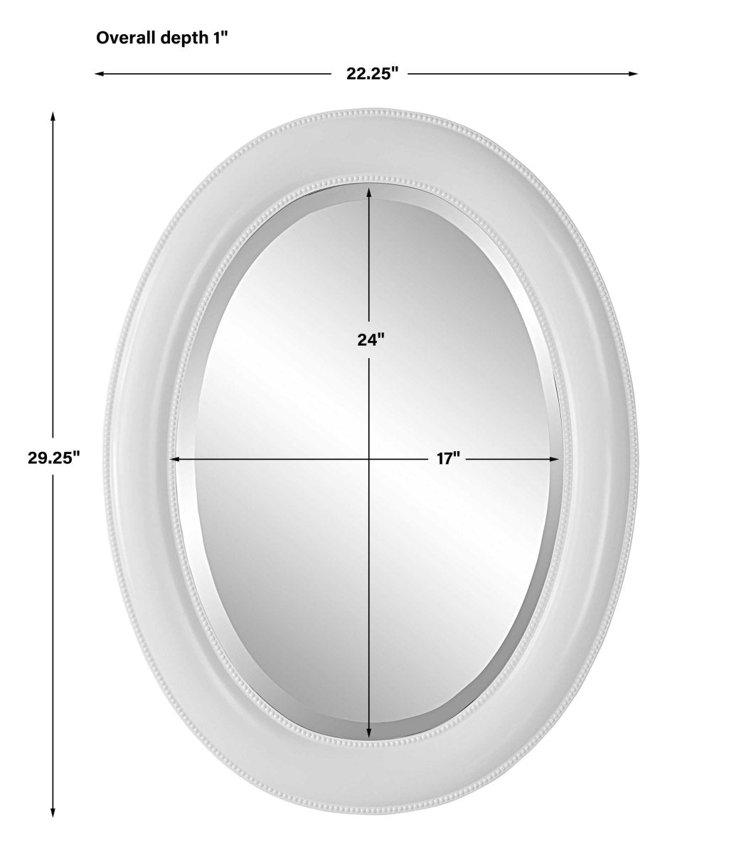 White Oval Mirror - Uttermost - Oval Mirrors by Modest Hut