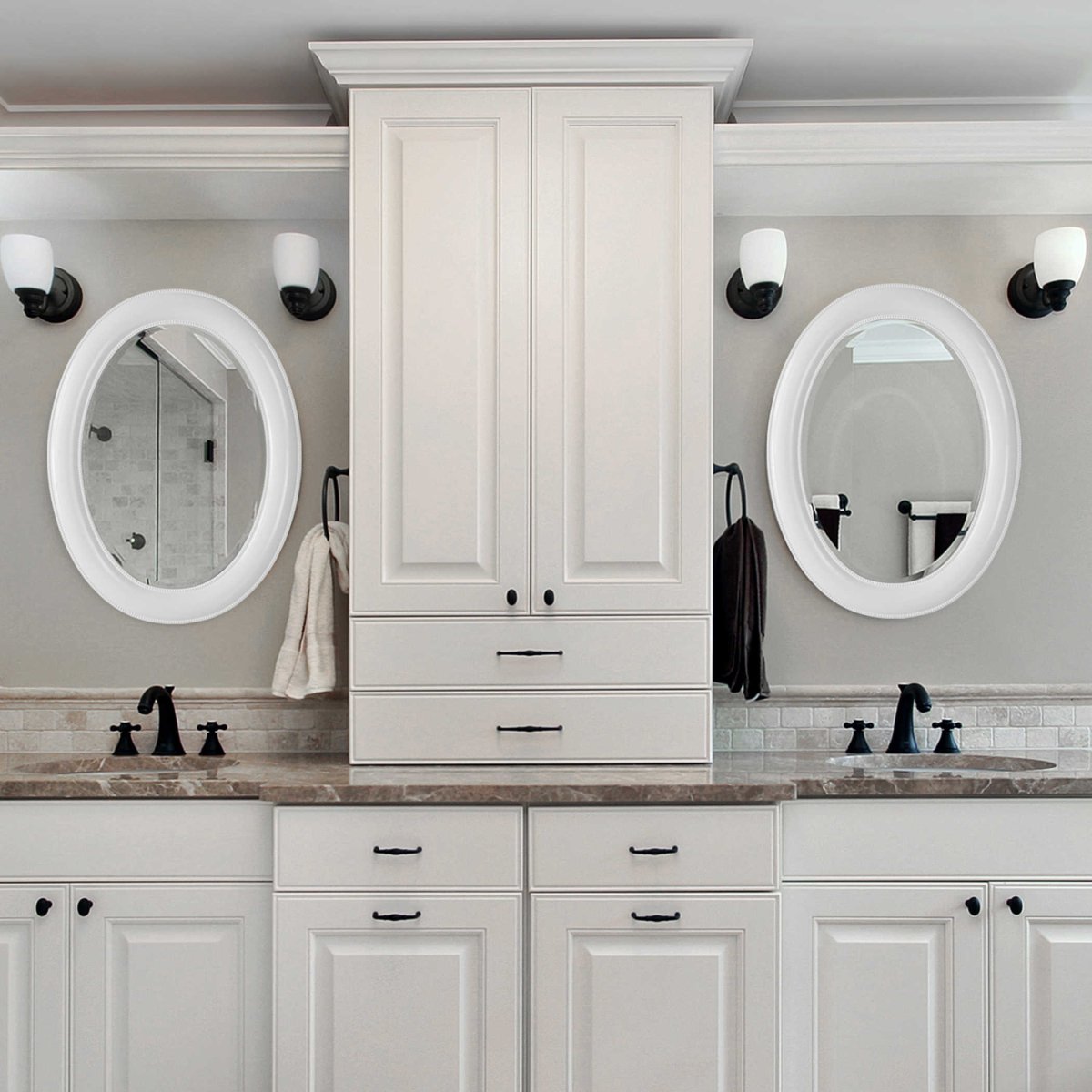 White Oval Mirror - Uttermost - Oval Mirrors by Modest Hut