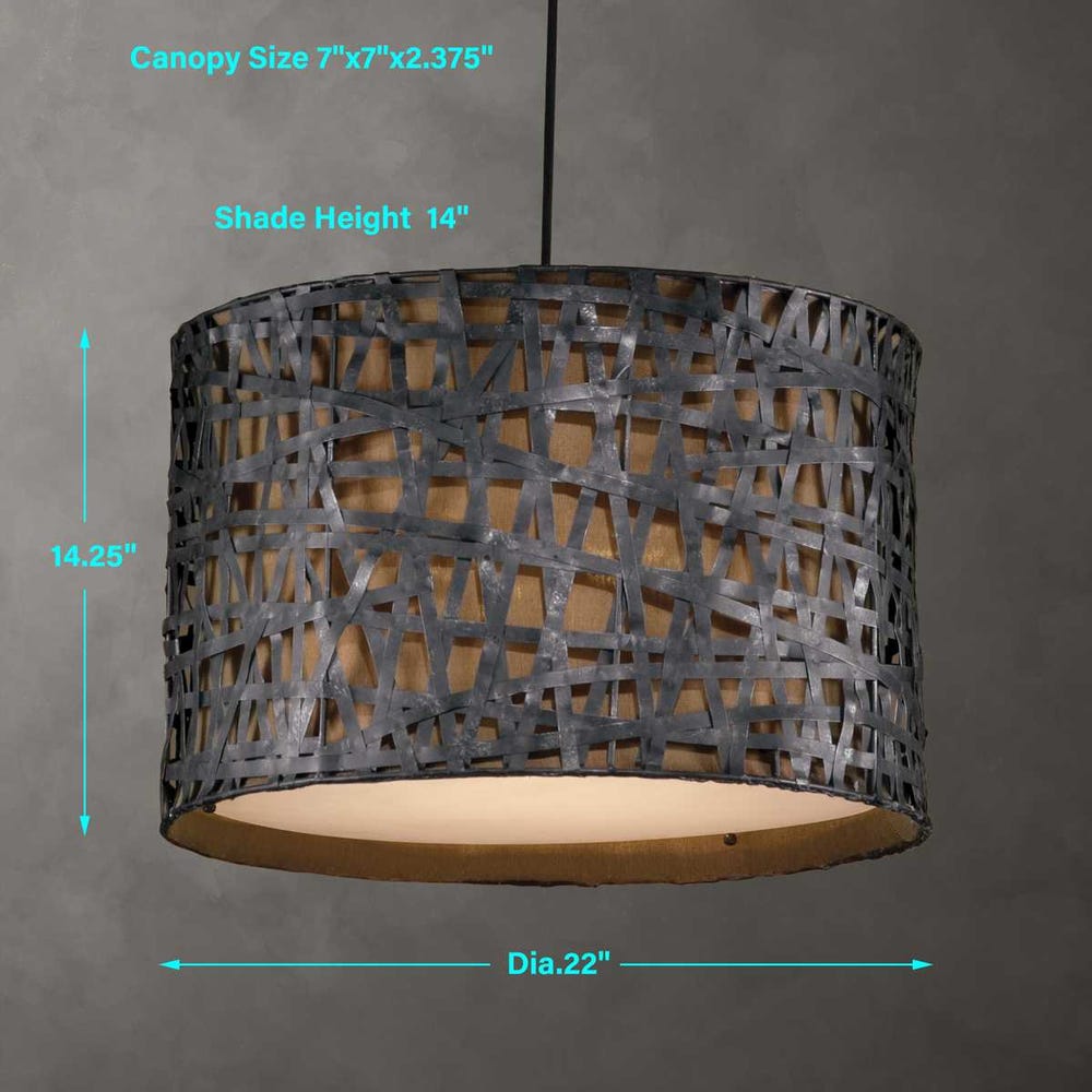 Alita Black Drum Pendant - Uttermost - Pendants by Modest Hut