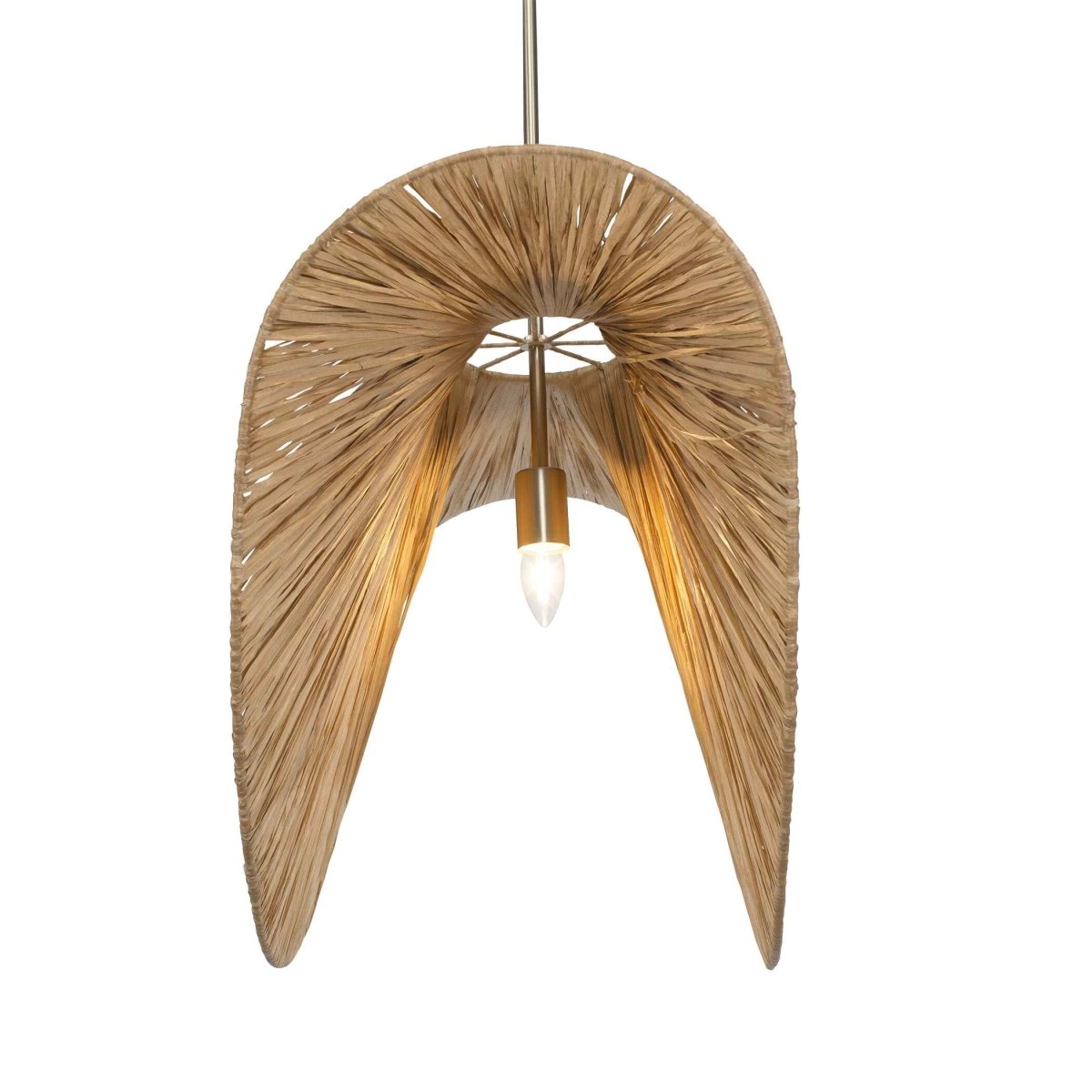 Bend 1 Light Raffia Pendant - Uttermost - Pendants by Modest Hut