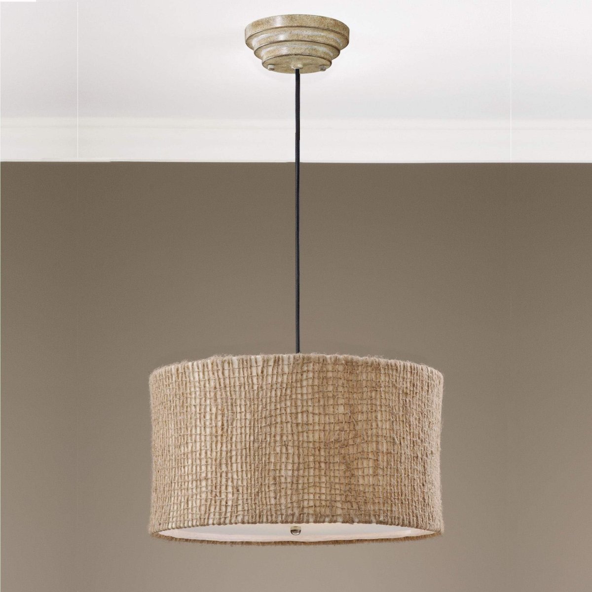 Burleson Natural Twine Pendant - Uttermost - Pendants by Modest Hut