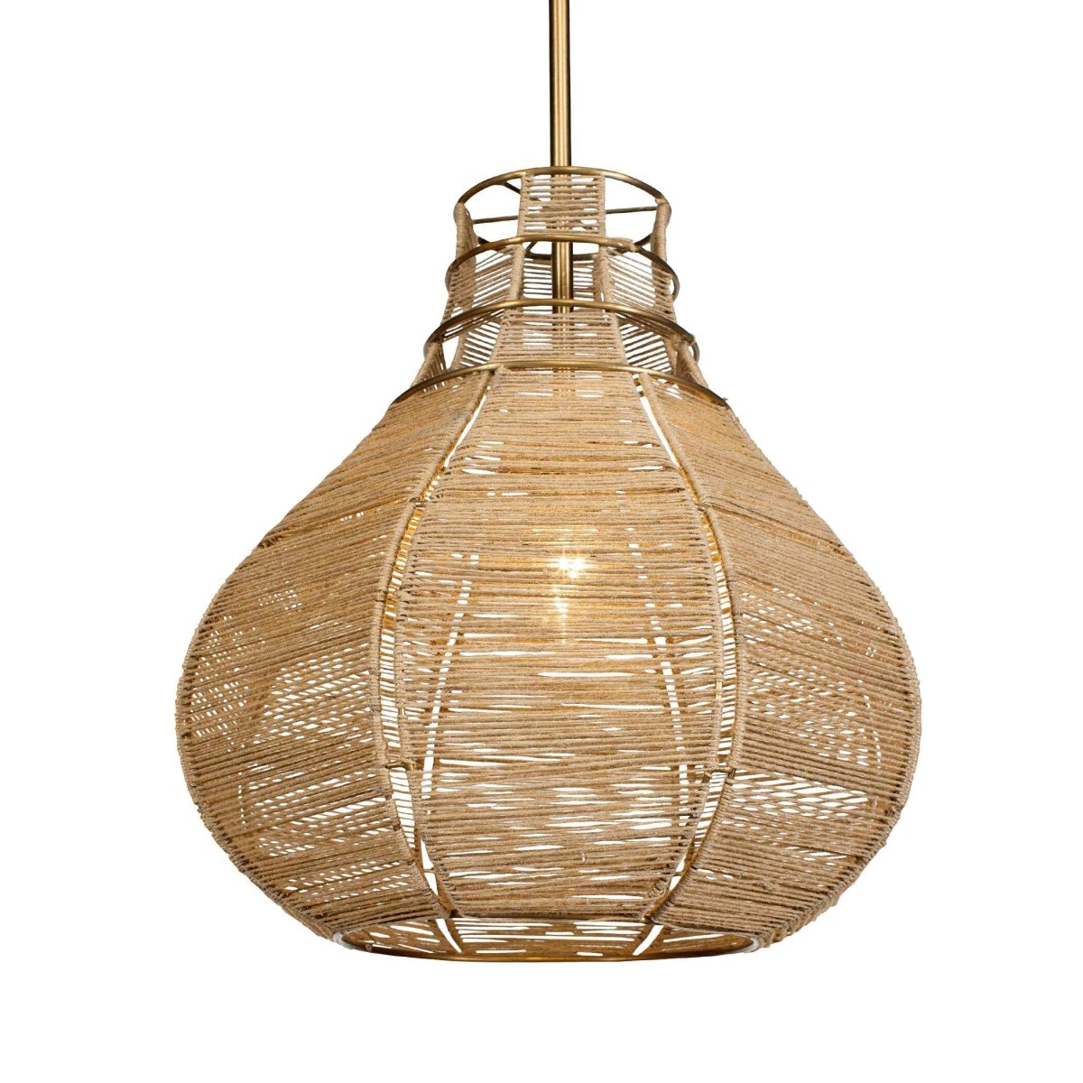 Hestia 1 Light Natural Rope Pendant - Uttermost - Pendants by Modest Hut