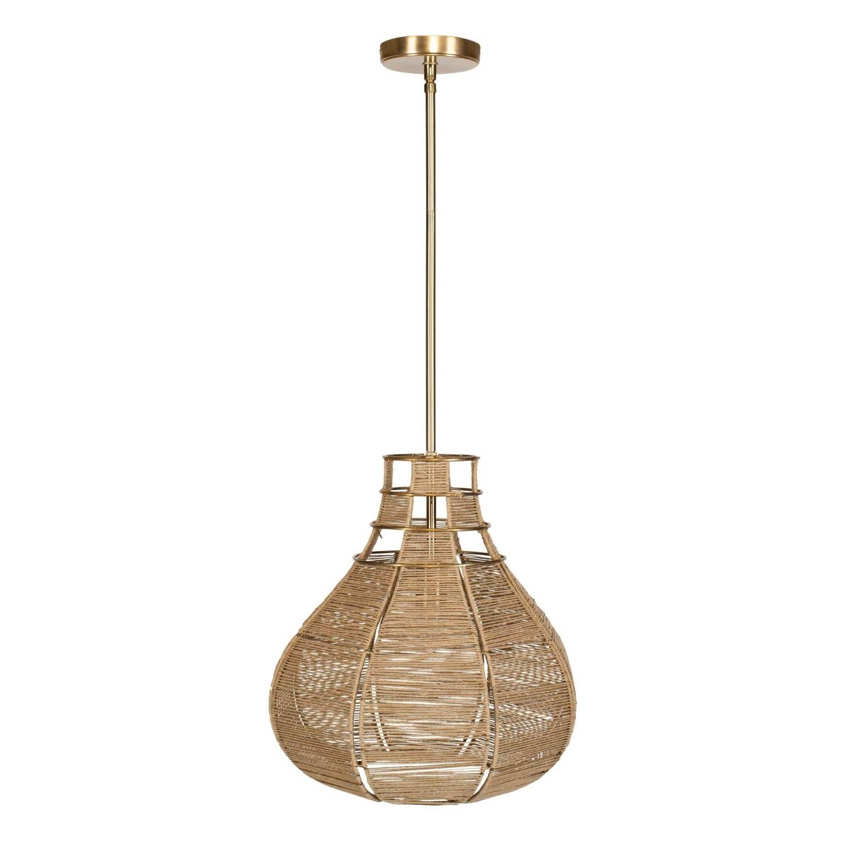 Hestia 1 Light Natural Rope Pendant - Uttermost - Pendants by Modest Hut