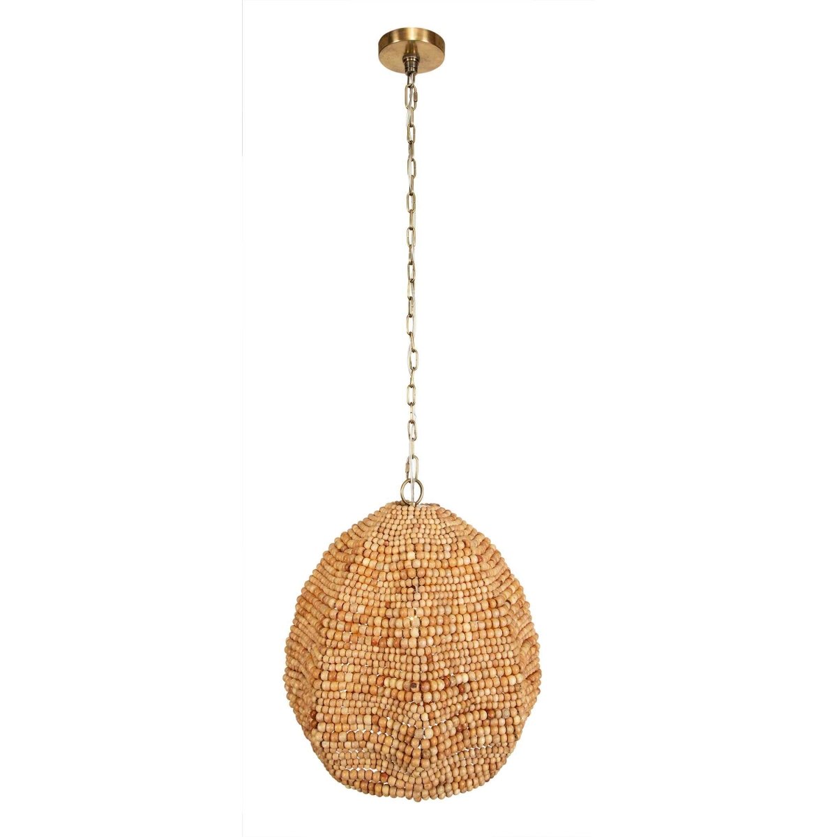 Kauri 1 Light Wooden Bead Pendant - Uttermost - Pendants by Modest Hut