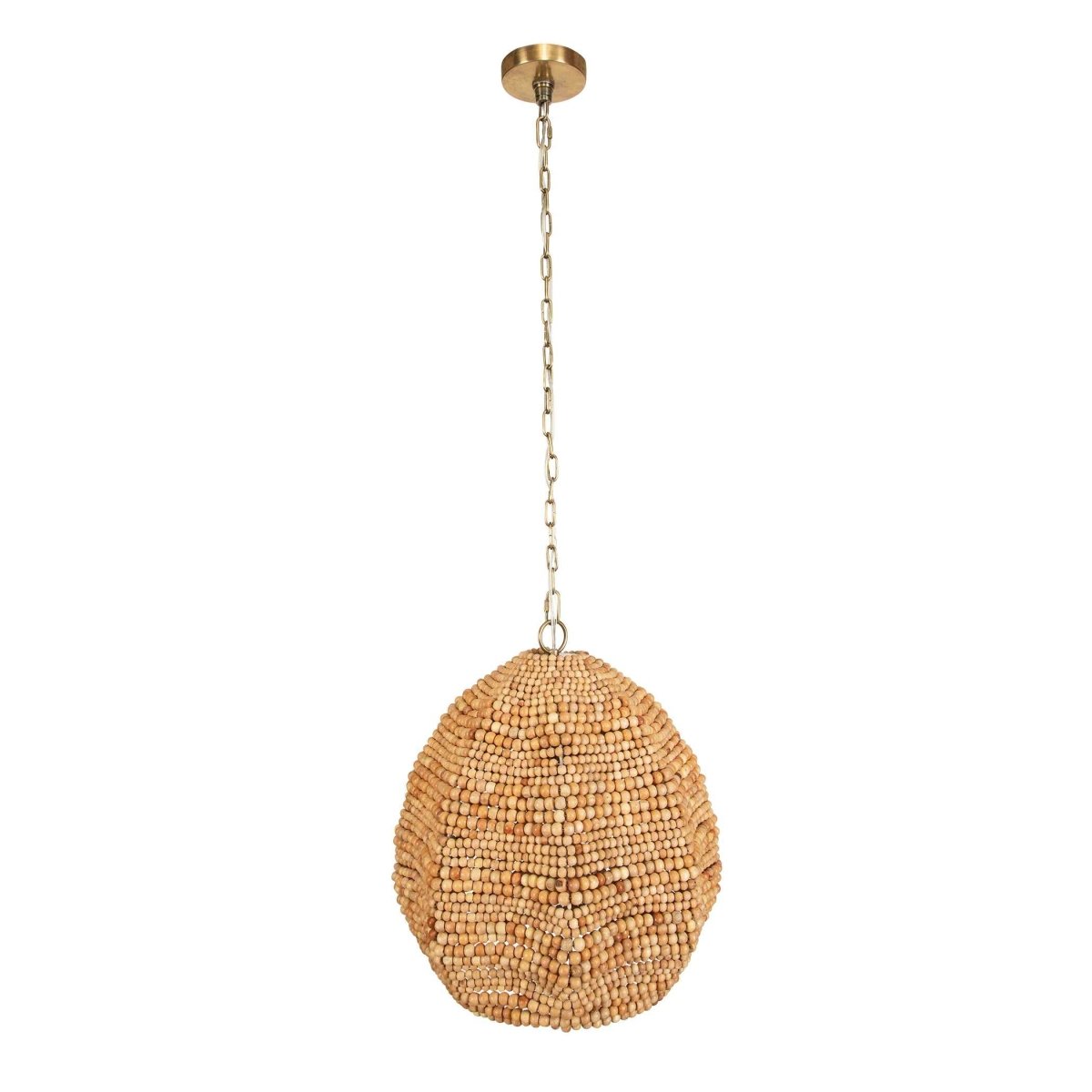 Kauri 1 Light Wooden Bead Pendant - Uttermost - Pendants by Modest Hut