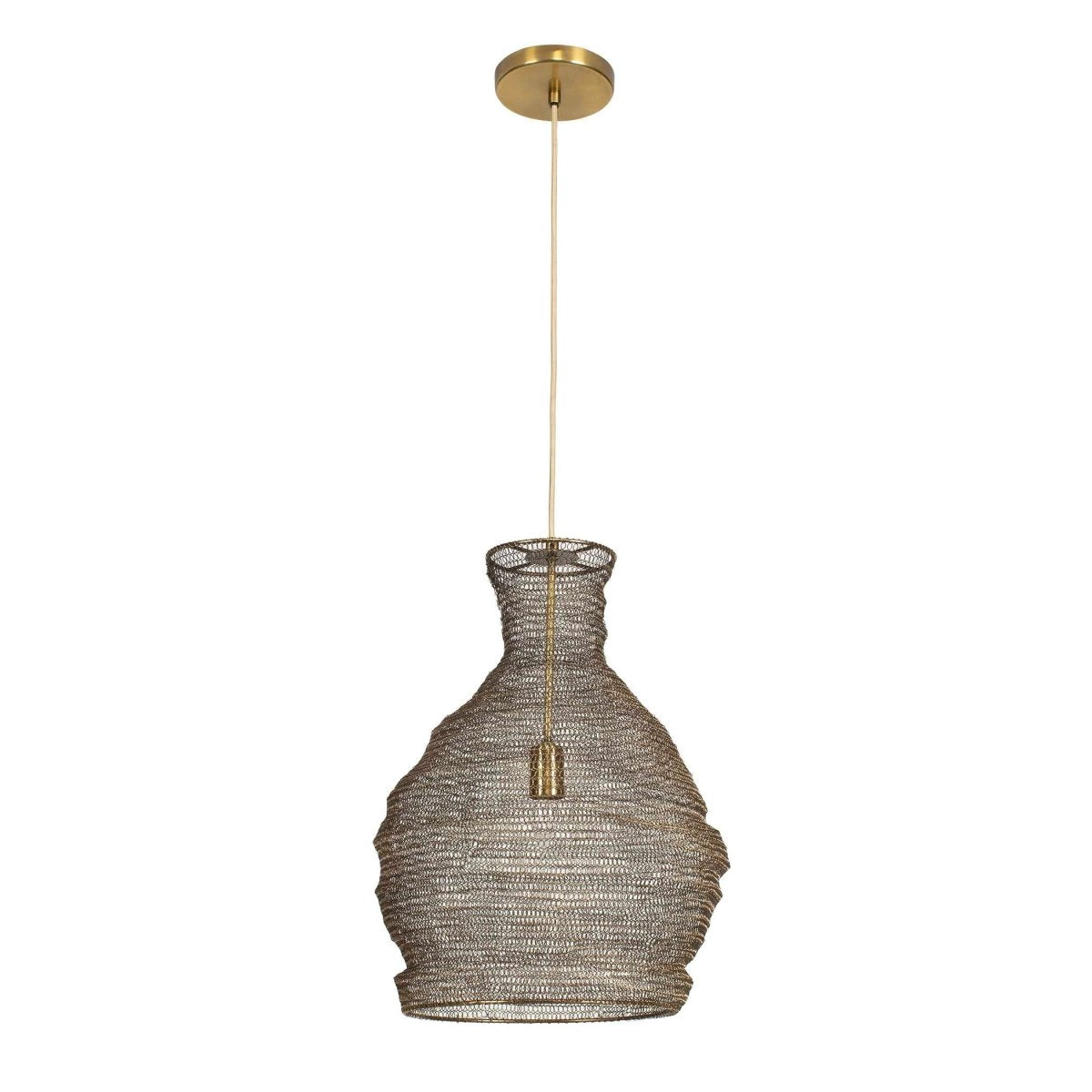 Murmur Woven Brass 1 Light Pendant - Uttermost - Pendants by Modest Hut