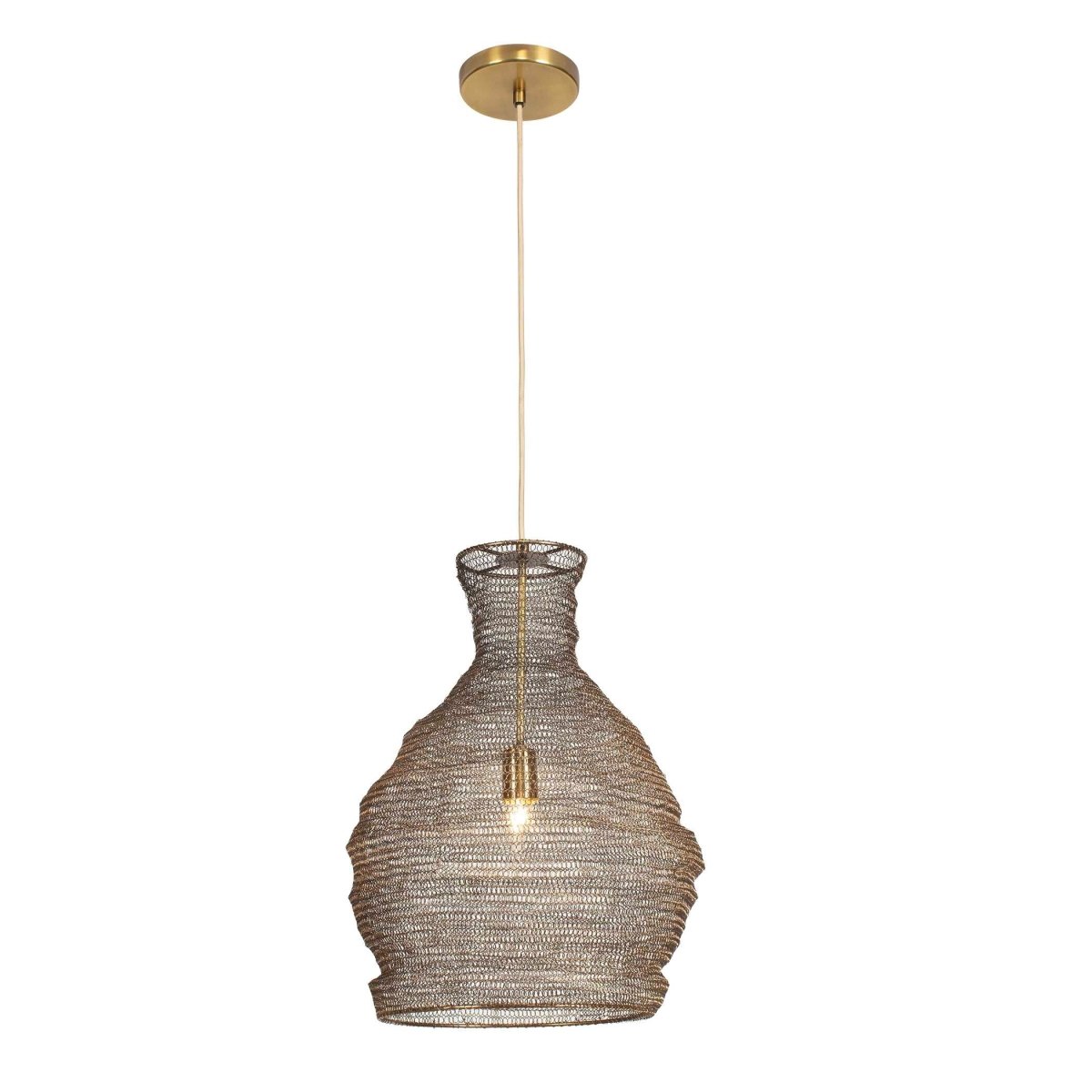 Murmur Woven Brass 1 Light Pendant - Uttermost - Pendants by Modest Hut