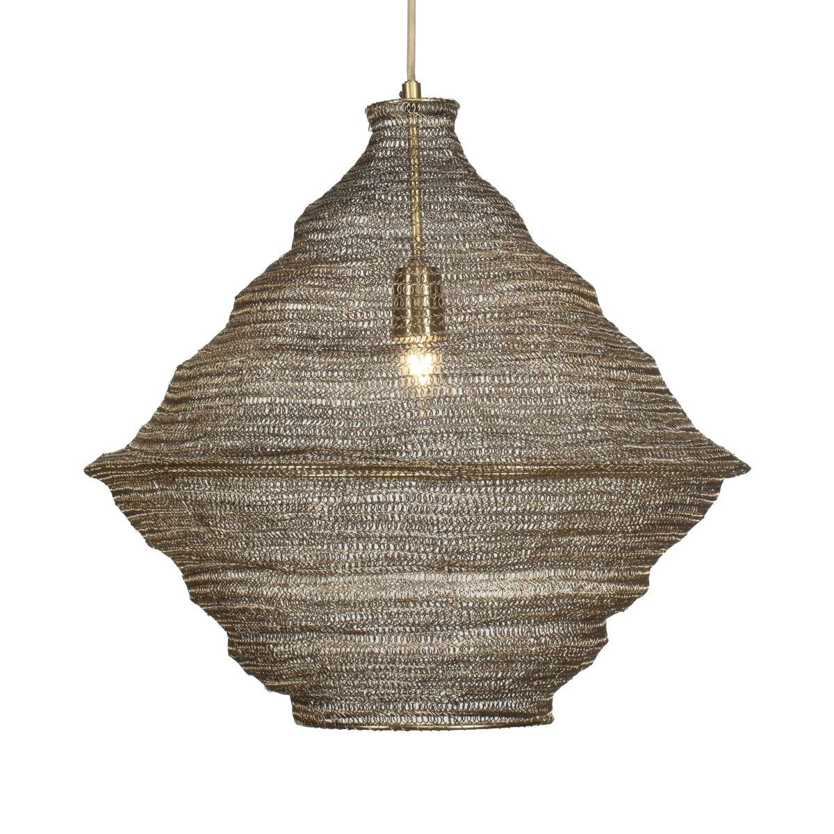 Sigh Woven Brass 1 Light Pendant - Uttermost - Pendants by Modest Hut
