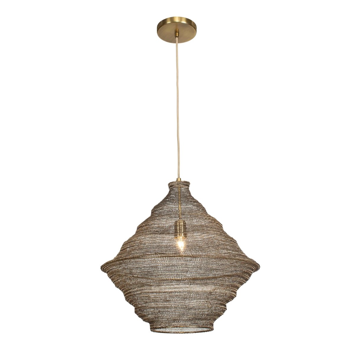 Sigh Woven Brass 1 Light Pendant - Uttermost - Pendants by Modest Hut