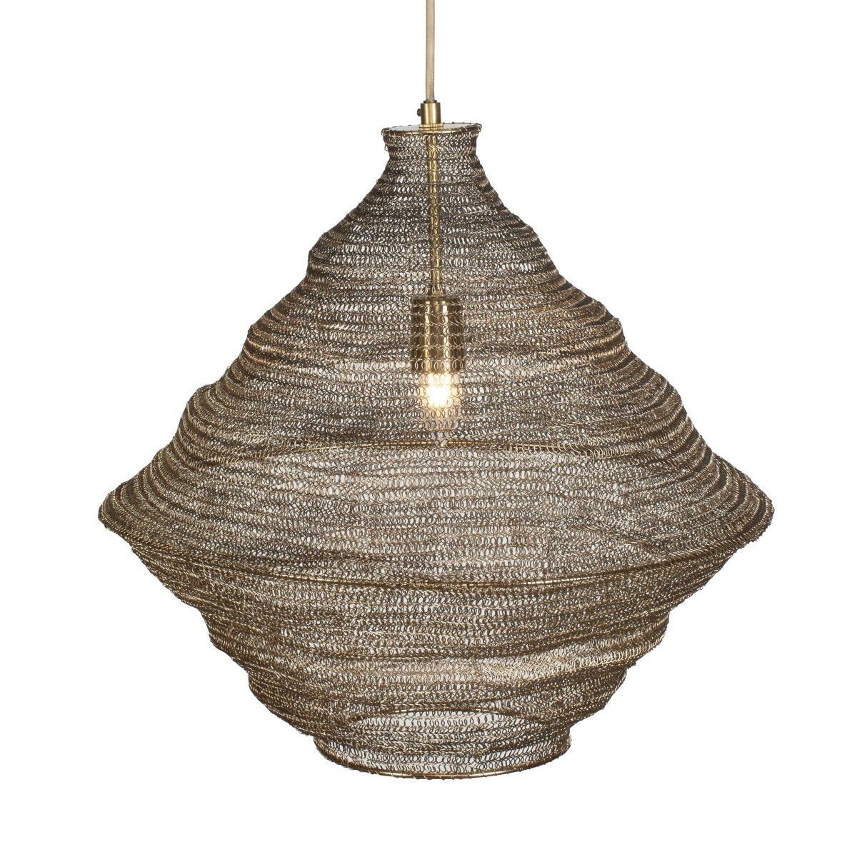 Sigh Woven Brass 1 Light Pendant - Uttermost - Pendants by Modest Hut