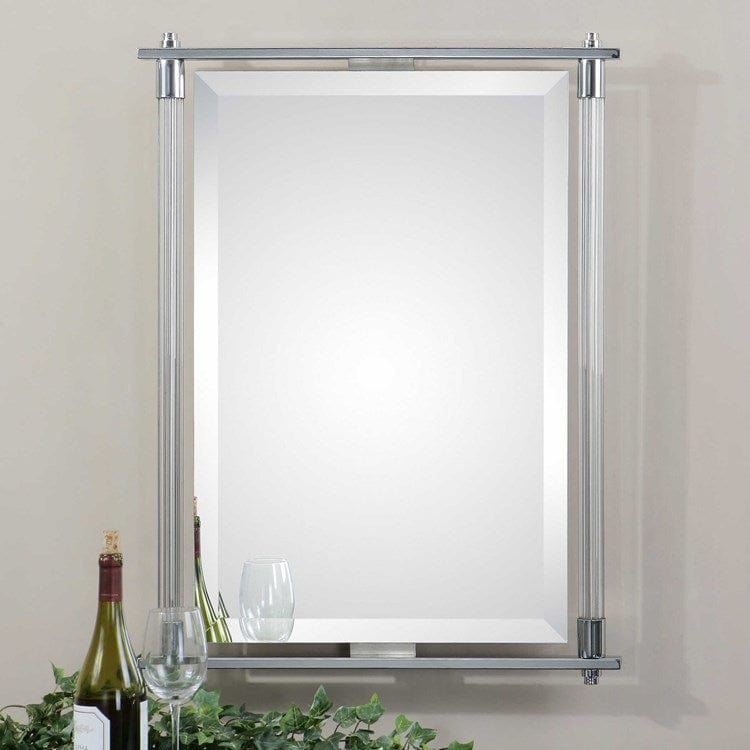 Adara Chrome Mirror - Uttermost - Rectangular Mirrors by Modest Hut