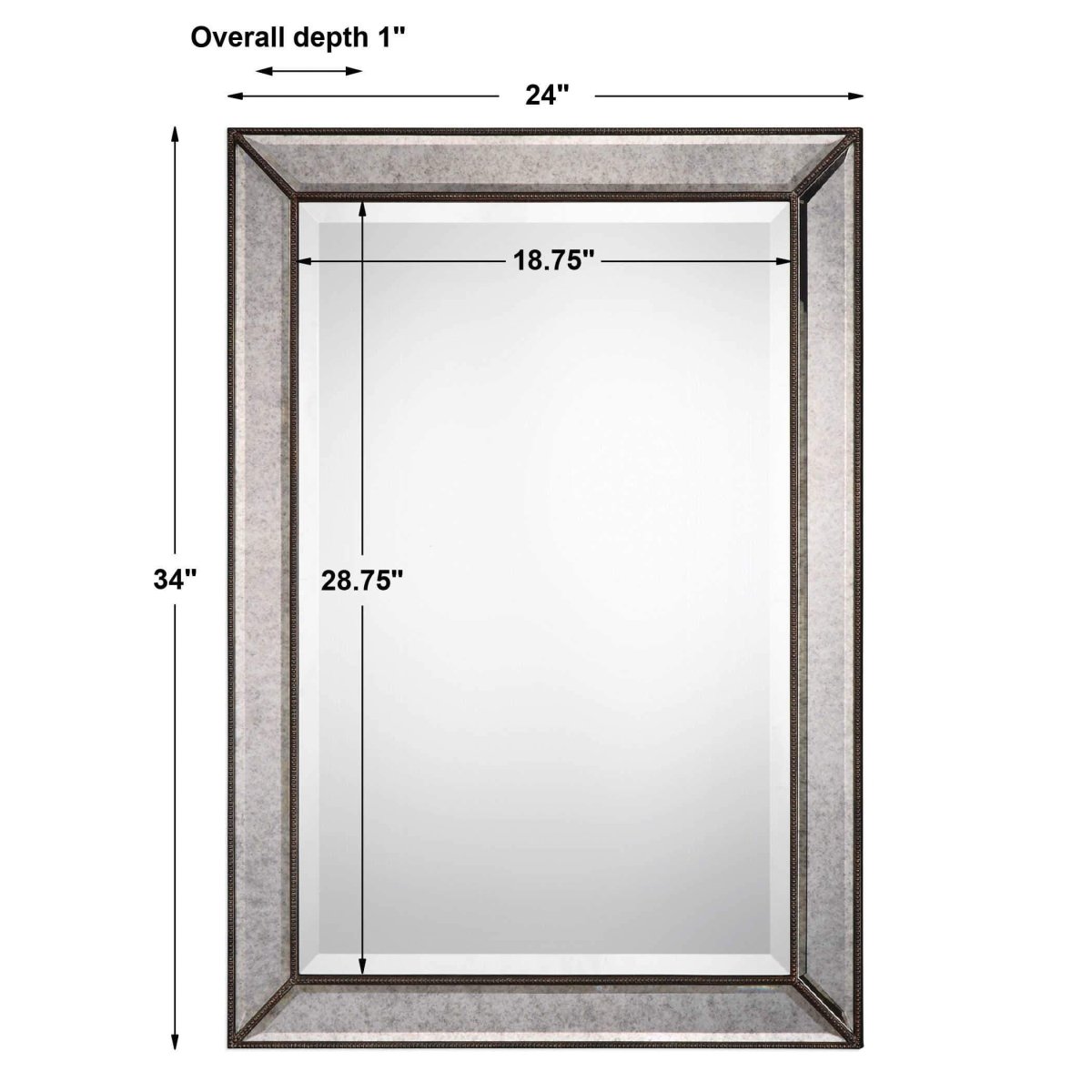 Aeramen Bevel Mirror - Uttermost - Rectangular Mirrors by Modest Hut