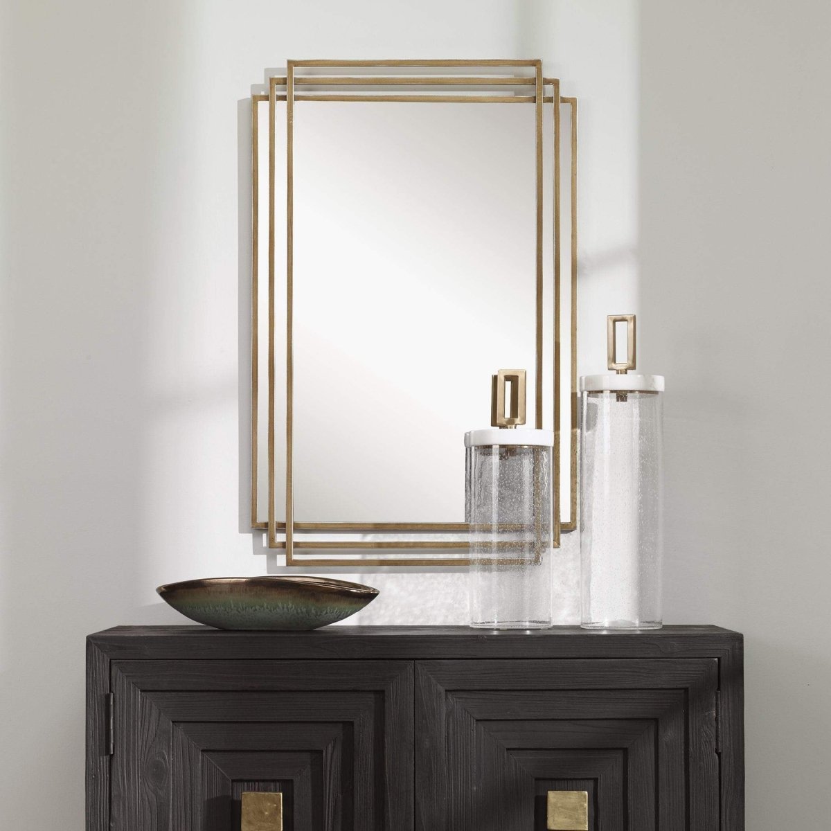 Amherst Brushed Gold MIrror - Uttermost - Rectangular Mirrors by Modest Hut