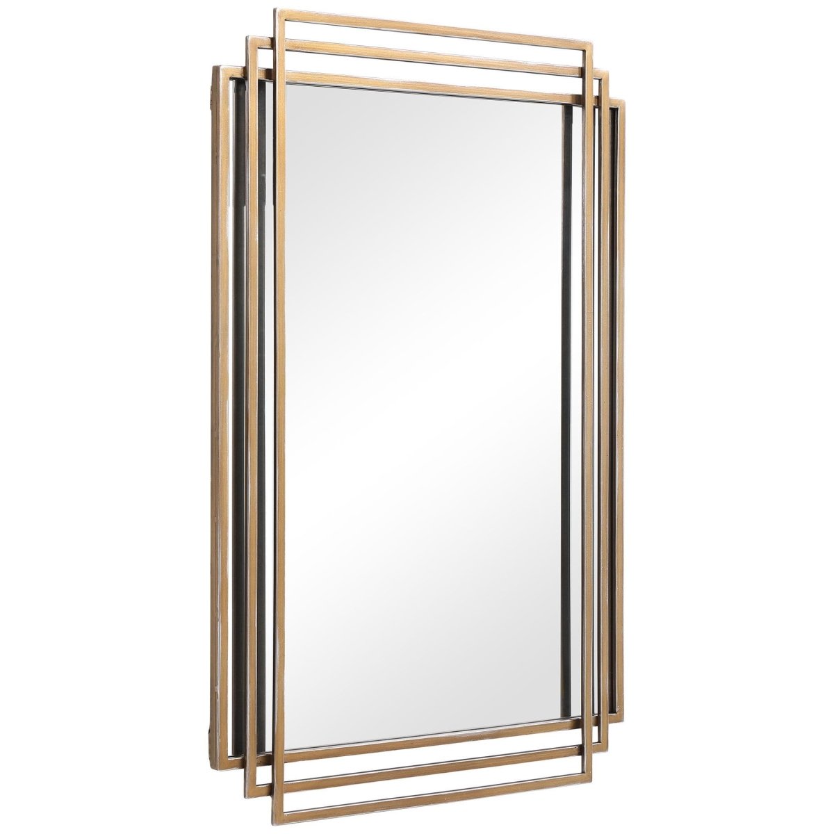 Amherst Brushed Gold MIrror - Uttermost - Rectangular Mirrors by Modest Hut