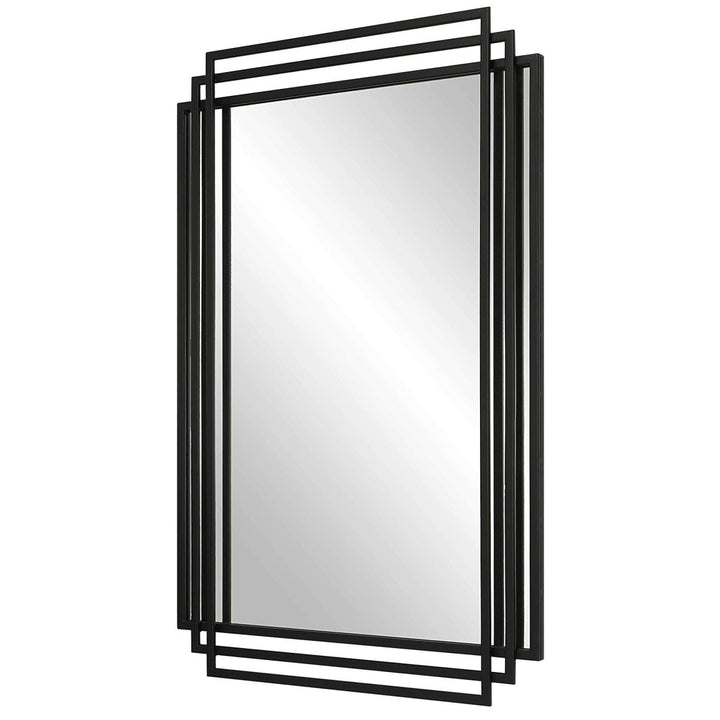 Amherst Matte Black MIrror - Uttermost - Rectangular Mirrors by Modest Hut