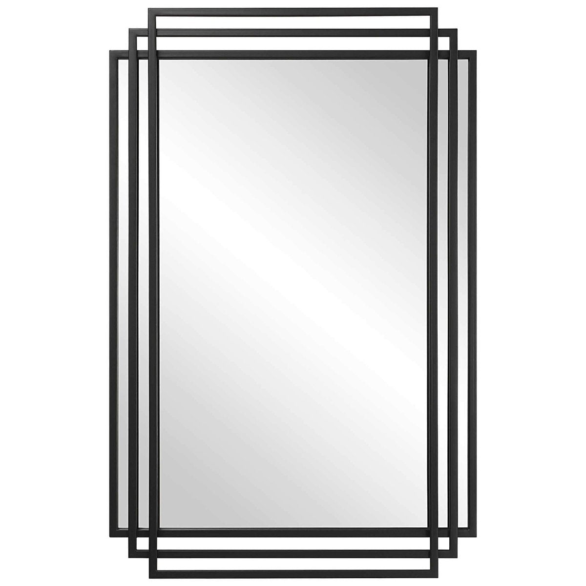 Amherst Matte Black MIrror - Uttermost - Rectangular Mirrors by Modest Hut