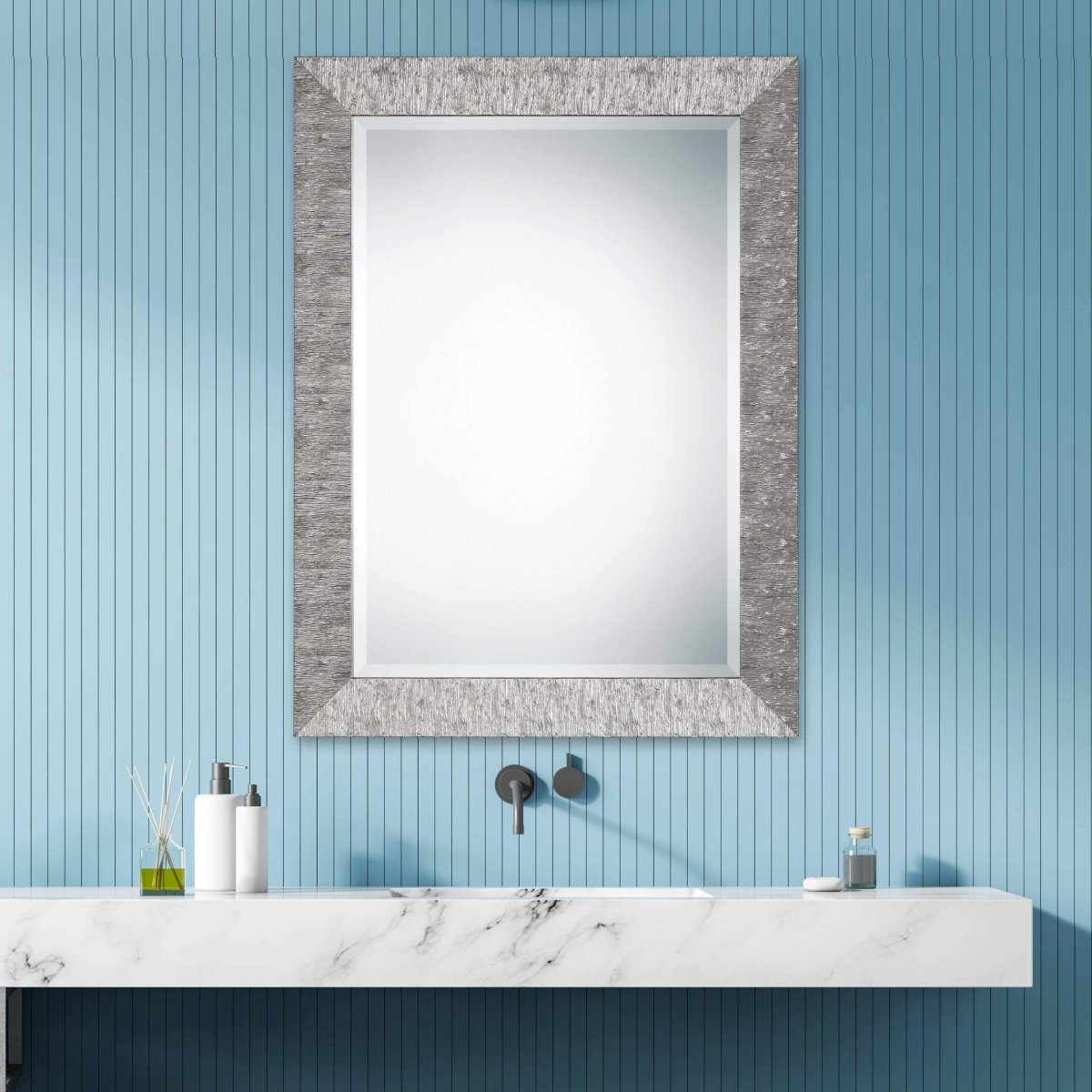 Argenti textured mirror - Uttermost - Rectangular Mirrors by Modest Hut