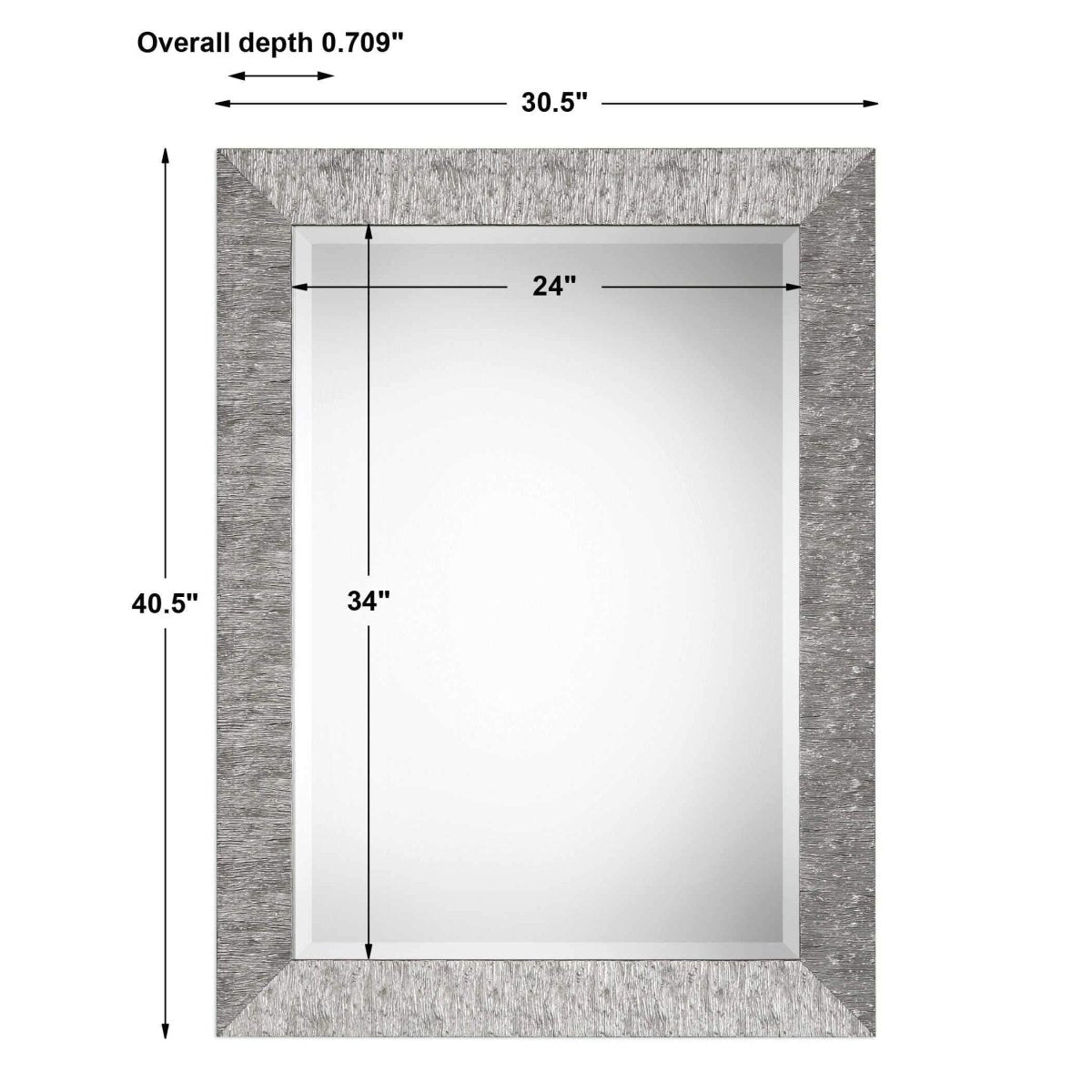 Argenti textured mirror - Uttermost - Rectangular Mirrors by Modest Hut