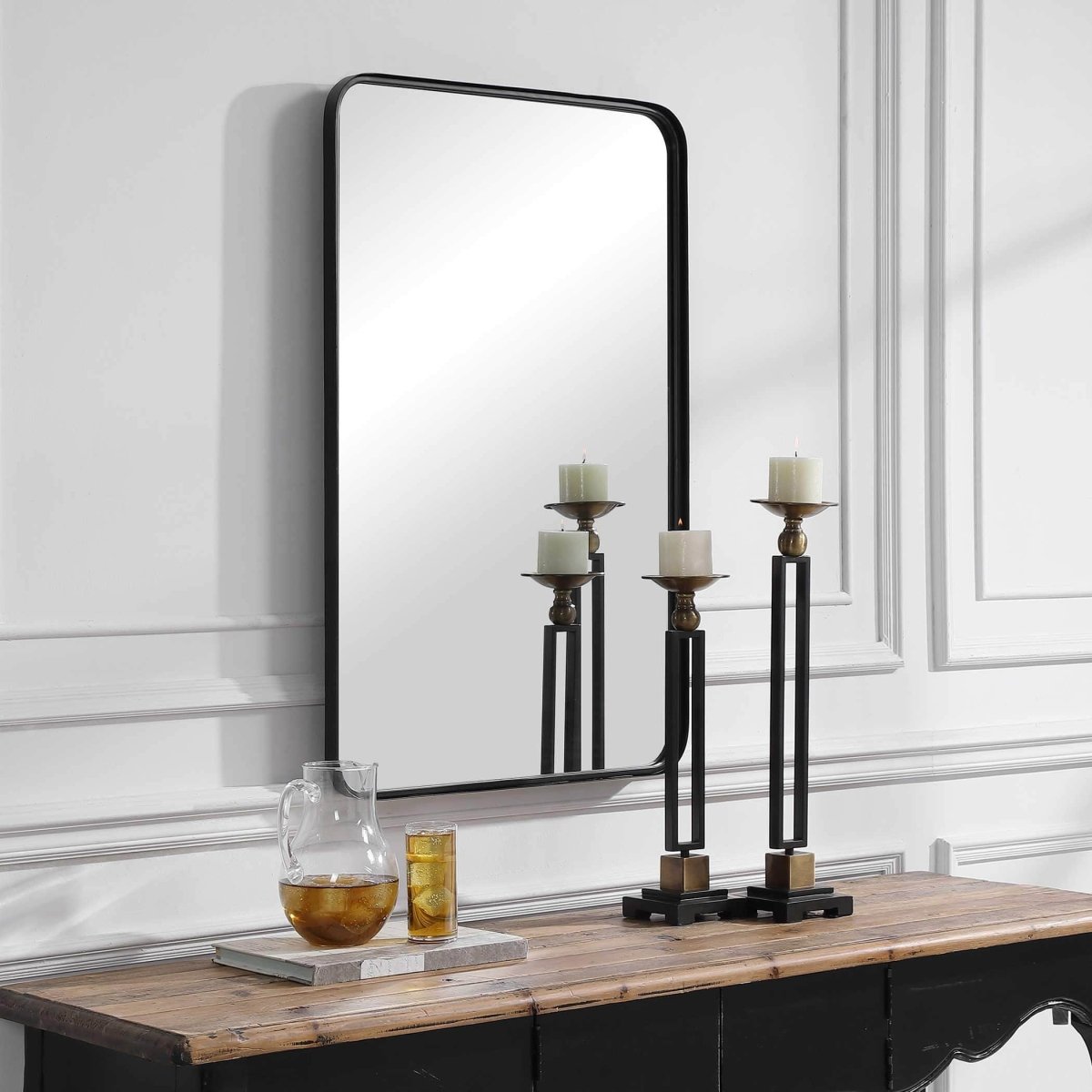 Black Santi Mirror - Uttermost - Rectangular Mirrors by Modest Hut