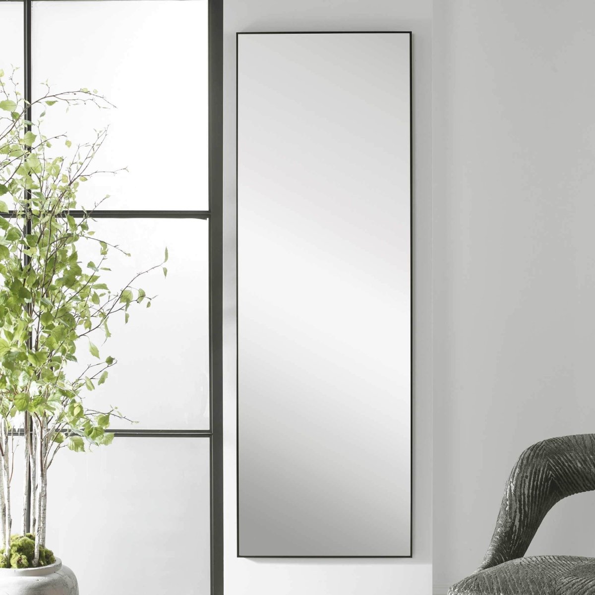 Black Tall Aetatis Mirror - Uttermost - Rectangular Mirrors by Modest Hut
