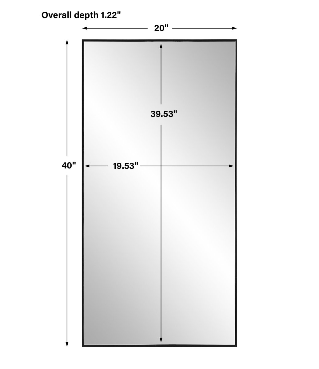 Black Thin Frame Clean Design Mirror - Uttermost - Rectangular Mirrors by Modest Hut